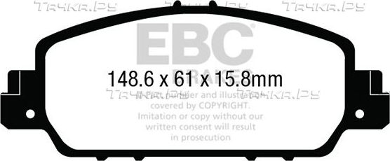 Тормозные колодки EBC Brakes передние для Honda HR-V II 2015-2026. Артикул DP23014