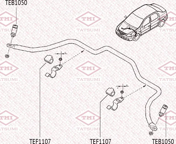 Втулка стабилизатора переднего (Tatsumi). Артикул TEF1107