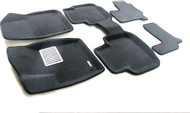 Коврики текстильные Euromat 3D Lux для салона Volkswagen Teramont (7 мест, сложенный 3 ряд) 2018-2026 СЕРЫЕ. Артикул EM3D-005410G