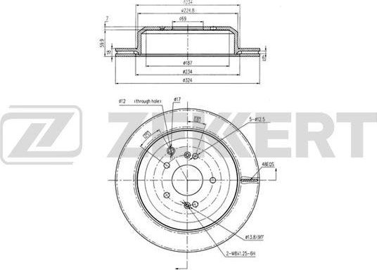 Тормозной диск Zekkert. Артикул BS-5949