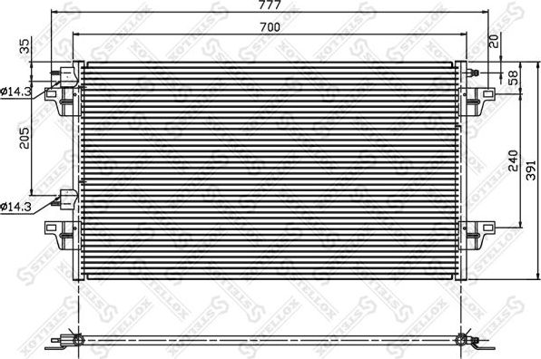 Радиатор кондиционера (конденсатор) Stellox для Renault Vel Satis I 2002-2009. Артикул 10-45148-SX