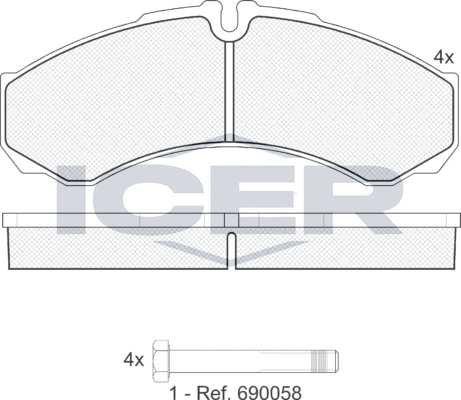 Тормозные колодки Icer. Артикул 141208
