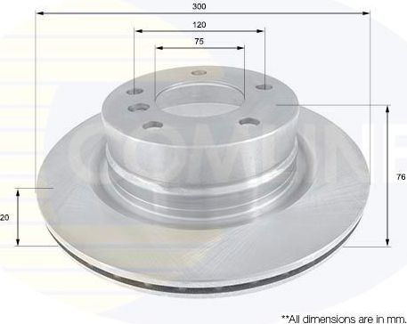 Тормозной диск Comline COATED для BMW 1 I (E82/E88) 2007-2013. Артикул ADC1744V