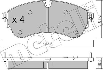 Тормозные колодки Metelli. Артикул 22-1173-1