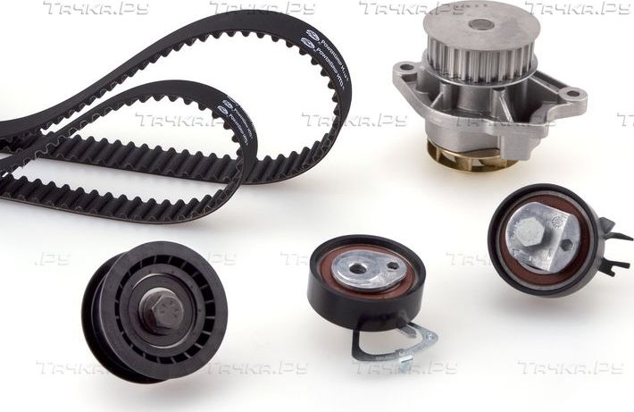 Помпа (водяной насос) с комплектом ремня ГРМ Gates PowerGrip® для Volkswagen Golf VI 2007-2013. Артикул KP35565XS