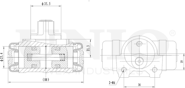 Цилиндр тормозной рабочий (Unio). Артикул BRC-20517