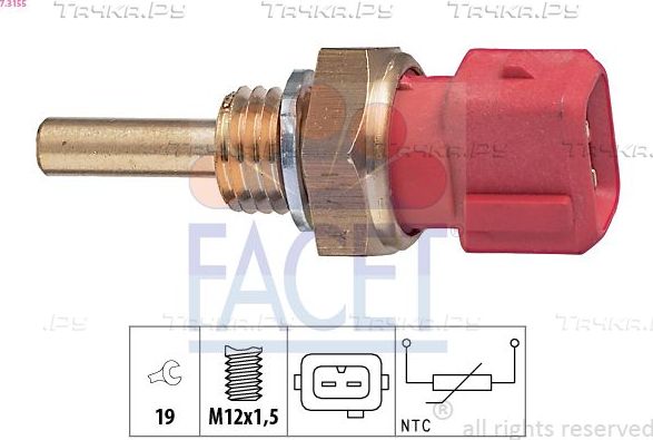Датчик температуры охлаждающей жидкости Facet Made in Italy - OE Equivalent для Kia Sephia I 1993-1997. Артикул 7.3155