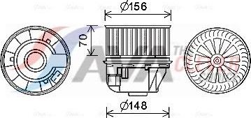 Вентилятор, мотор печки (отопителя) салона AVA для Ford Focus II 2008-2012. Артикул FD8618