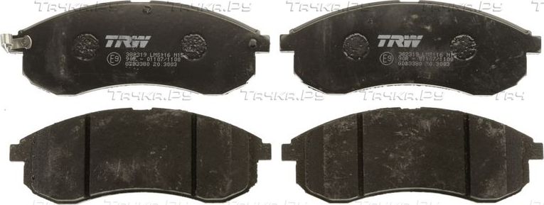 Тормозные колодки TRW COTEC передние для Mitsubishi L200 III 2001-2007. Артикул GDB3380