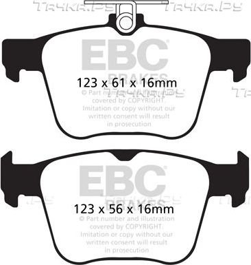 Тормозные колодки EBC Brakes задние для SEAT Leon III 2013-2026. Артикул DP52173NDX