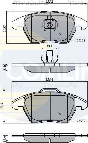 Тормозные колодки Comline Comline передние для Peugeot 308 I 2007-2014. Артикул CBP01308