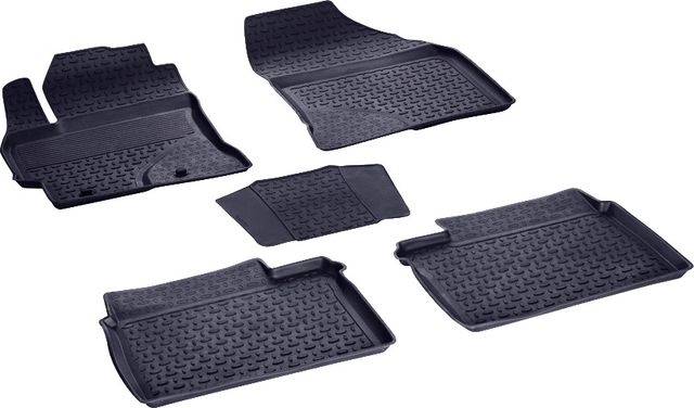 Коврики резиновые Seintex с высоким бортиком для салона Toyota Corolla E180/E170 2013-2019. Артикул 84851