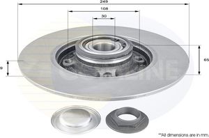 Тормозной диск Comline COATED задний для Citroen C3 II 2009-2016. Артикул ADC3002