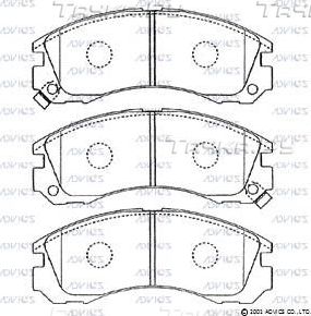 Тормозные колодки Advics передние для Mitsubishi Pajero II 1990-2000. Артикул SN799P