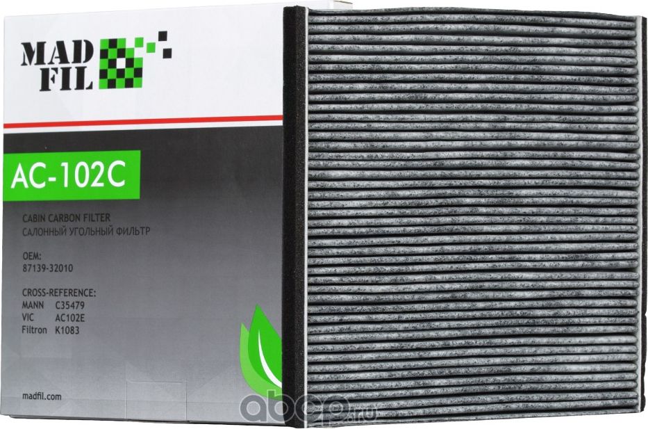 ФИЛЬТР САЛОННЫЙ TOYOTA AVENSIS УГОЛЬНЫЙ (Madfil). Артикул AC102C