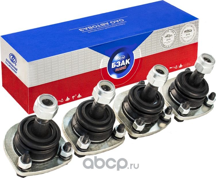 ШАРОВАЯ ОПОРА 2101-07, 2121 (К-Т) УСИЛЕН. (2 ВЕРХ.2 НИЖН. КРЕПЁЖ, СМАЗ (Bzak). Артикул 906523