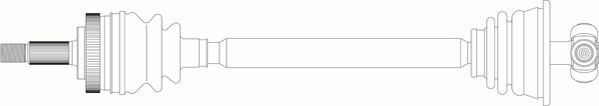 Полуось (привод в сборе, приводной вал) General Ricambi. Артикул RE3325