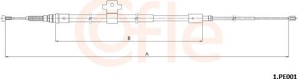 Трос ручника (тросик ручного тормоза) Cofle задний левый для Peugeot 308 II 2013-2026. Артикул 92.1.PE001