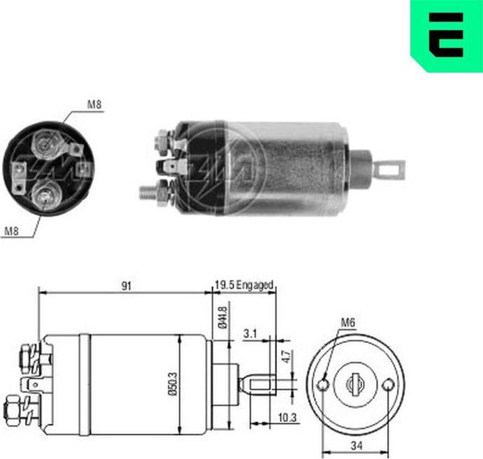Втягивающее реле стартера Era. Артикул ZM522