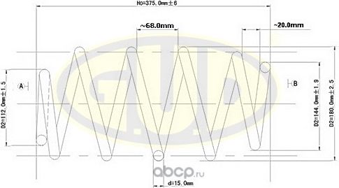 Пружина подвески G.U.D. передняя для Volkswagen Sharan I 1995-2010. Артикул GCS095030