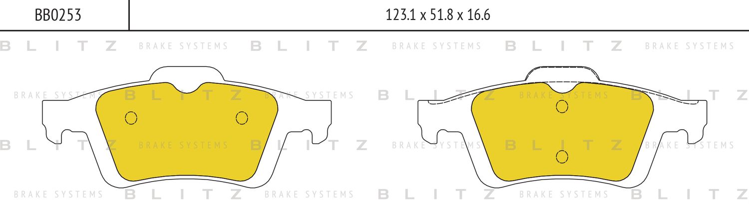 Колодки тормозные дисковые | зад | (Blitz) Blitz. Артикул BB0253