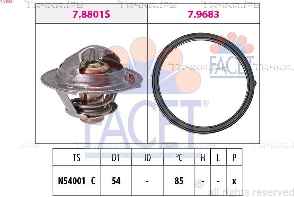 Термостат Facet Made in Italy - OE Equivalent для Kia Ceed II 2012-2018. Артикул 7.8803