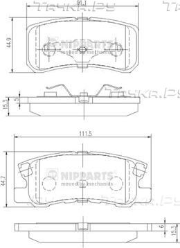 Тормозные колодки Nipparts задние для Chrysler Sebring III 2006-2010. Артикул J3615010