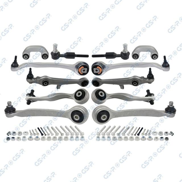 Комплект подвески AUDI A6/VW PASSAT B5+ 97- пер. (8рыч.+2нак.+2тяг.стаб.+крепеж) GSP. Артикул S990067SK