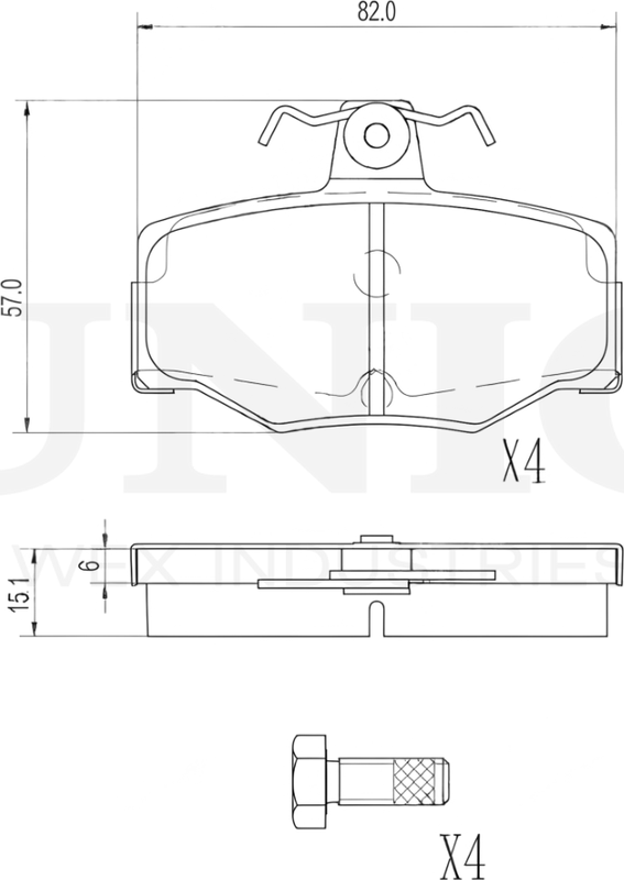 Колодки тормозные дисковые, комплект (Unio). Артикул BRP-20331