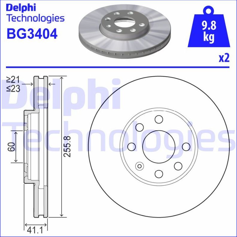 Тормозной диск Delphi. Артикул BG3404