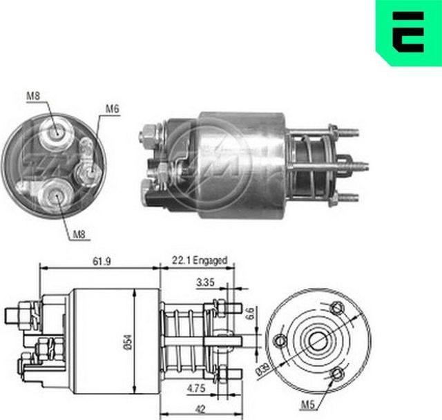 Втягивающее реле стартера Era. Артикул ZM8395