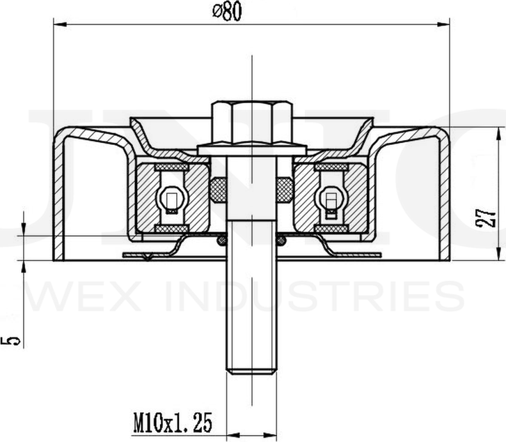 Ролик поликлинового ремня направляющий (Unio). Артикул TNS-10233