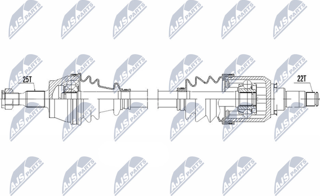 Полуось (привод в сборе, приводной вал) NTY для Mercedes-Benz B-Класс I (W245) 2005-2011. Артикул NPW-ME-106