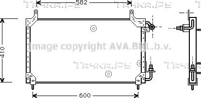 Радиатор кондиционера (конденсатор) AVA (алюминий). Артикул DW5006