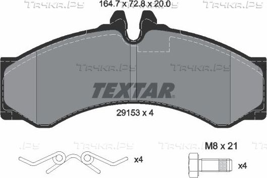 Тормозные колодки Textar. Артикул 2915301