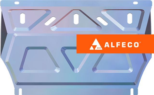 Защита алюминиевая Alfeco (4 мм) для радиатора Mitsubishi L200 V 2015-07.2016. Артикул ALF.14.43.1AL4