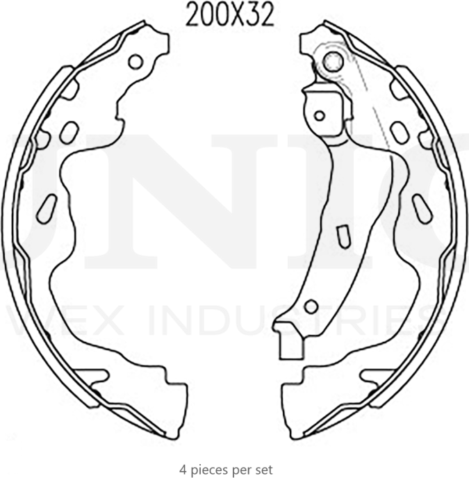 Колодки тормозные барабанные, комплект (Unio). Артикул BRP-10034