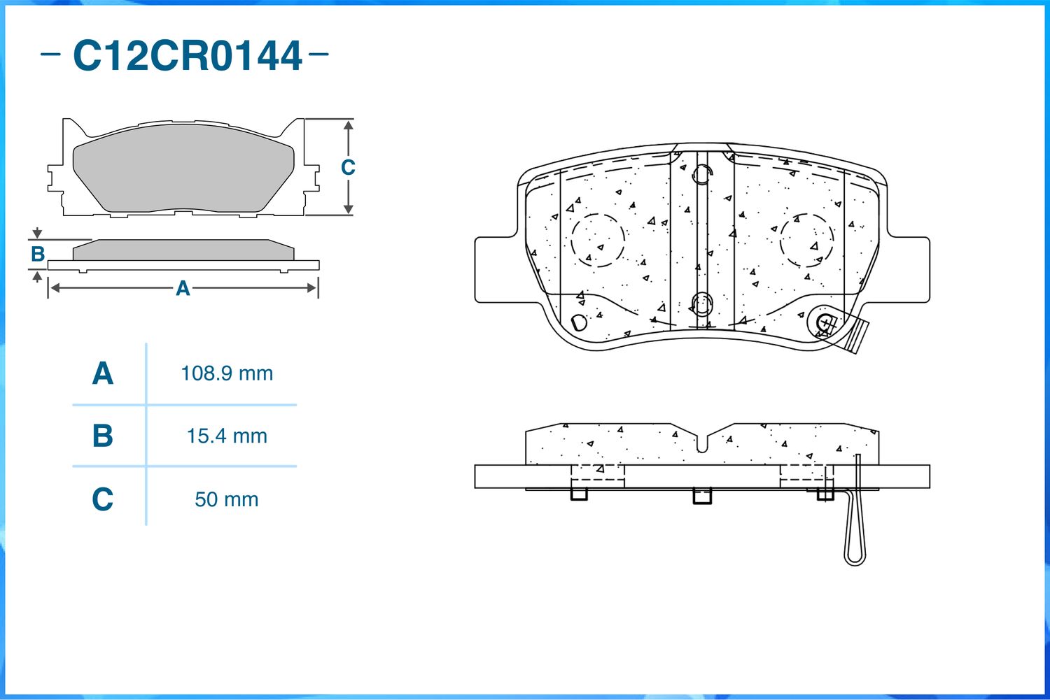 Колодки тормозные задние (Low Metallic) (Cworks). Артикул C12CR0144