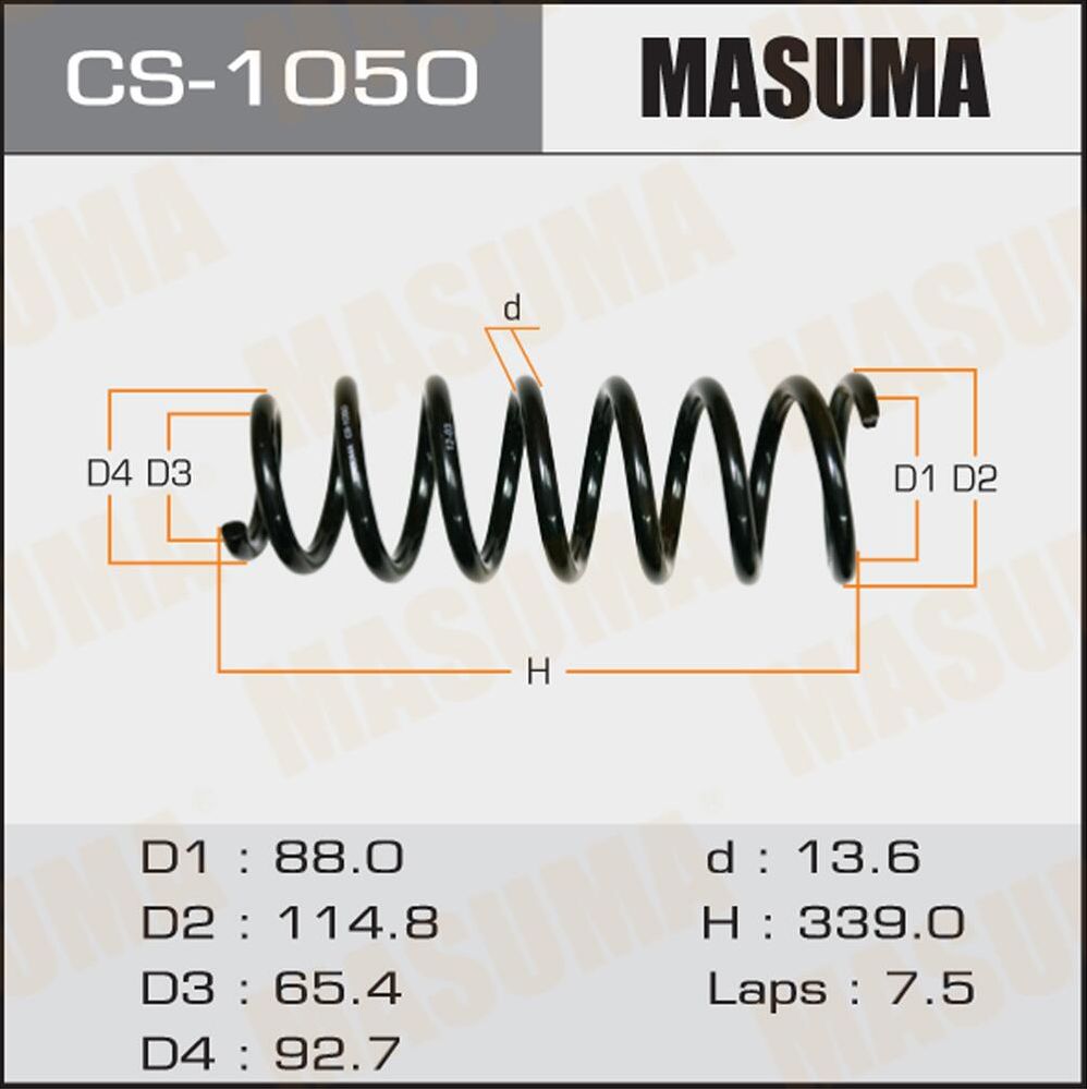 Пружина подвески Masuma. Артикул CS-1050