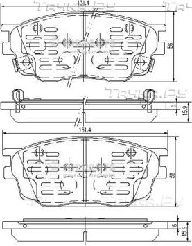 Тормозные колодки Nipparts передние для Mazda 6 I (GG) 2002-2007. Артикул J3603055