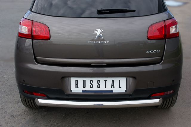 Защита RusStal заднего бампера d76 для Peugeot 4008 2012-2024. Артикул P48Z-000537