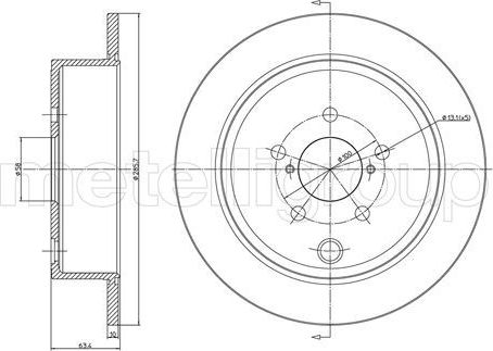 Тормозной диск Trusting задний для Subaru Forester III 2008-2013. Артикул DF1436