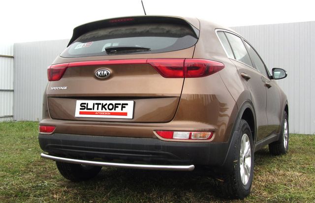 Защита Slitkoff заднего бампера d42 для Kia Sportage IV 2016-2018. Артикул KSP16-009