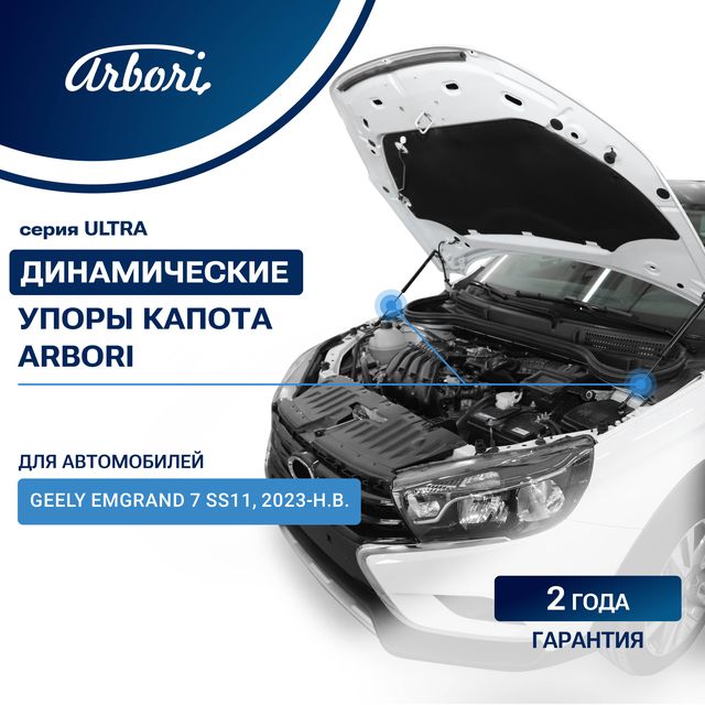 Амортизаторы (упоры) капота Arbori для Geely Emgrand 7 SS11 2023-2026. Артикул ARBORI.HD.049107