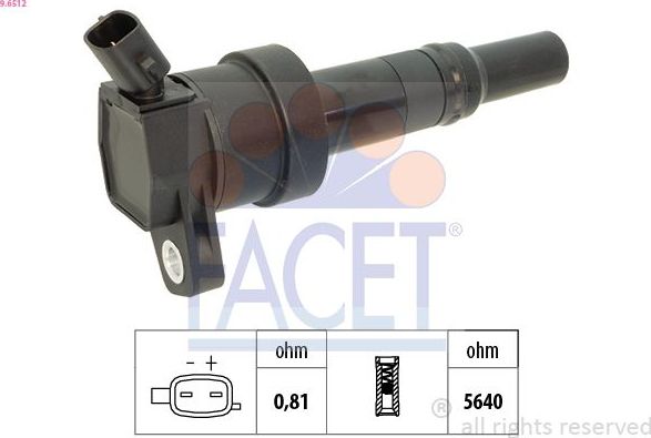 Катушка зажигания Facet Made in Italy - OE Equivalent. Артикул 9.6512