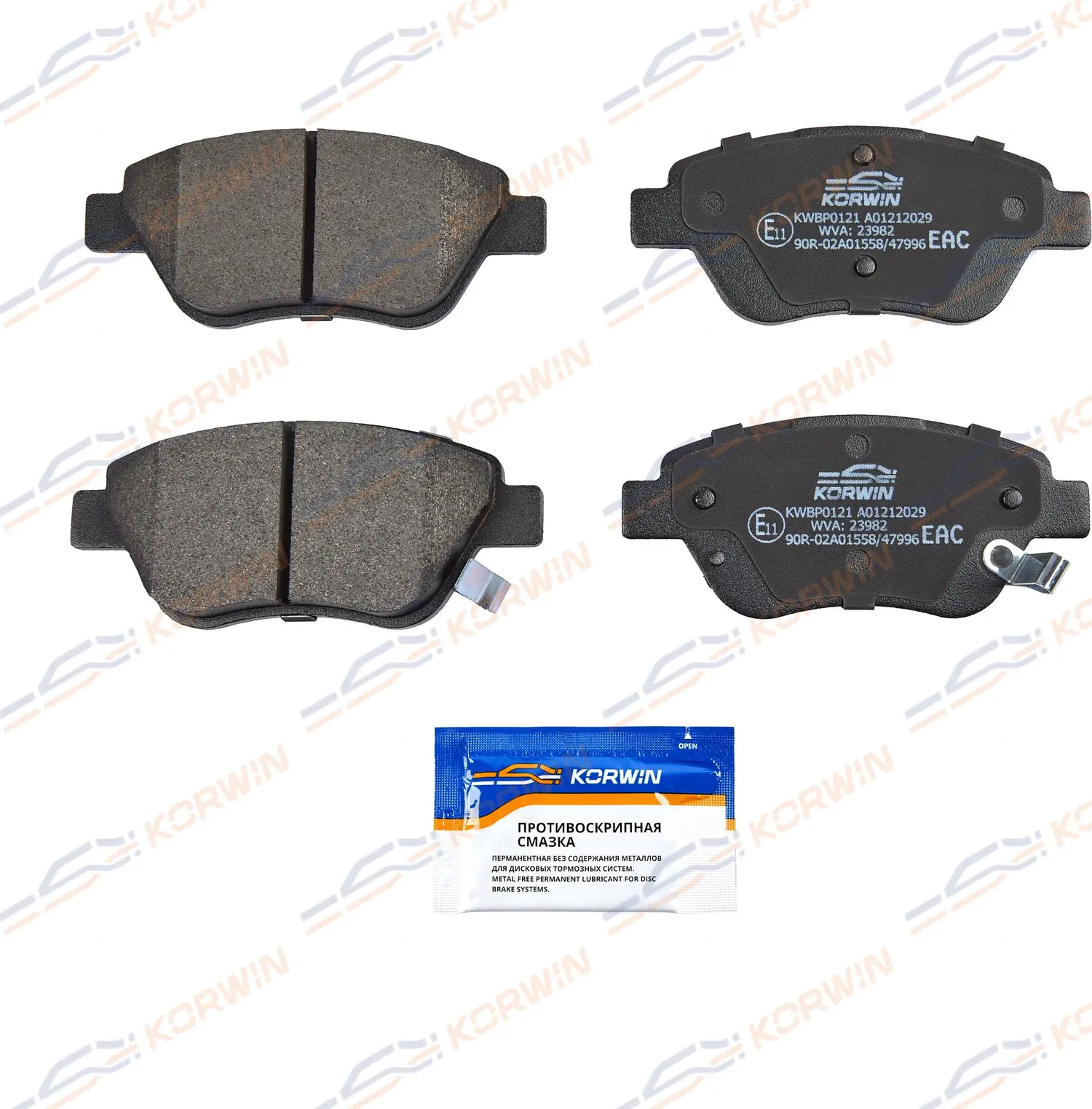 Колодки тормозные перед. Opel Corsa D 06-/Fiat Doblo (119/223) 01 (Korwin). Артикул KWBP0121