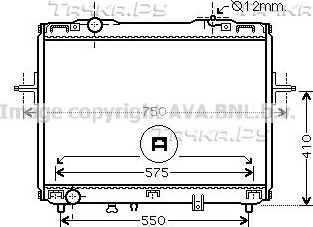 Радиатор охлаждения двигателя AVA. Артикул KA2126