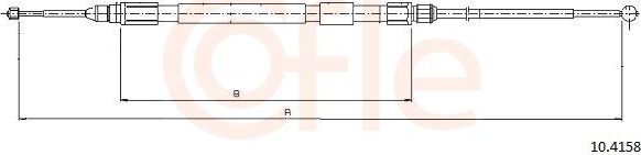 Трос ручника (тросик ручного тормоза) Cofle. Артикул 10.4158