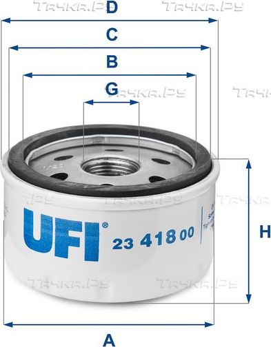 Масляный фильтр UFI для Renault Megane II 2002-2010. Артикул 23.418.00