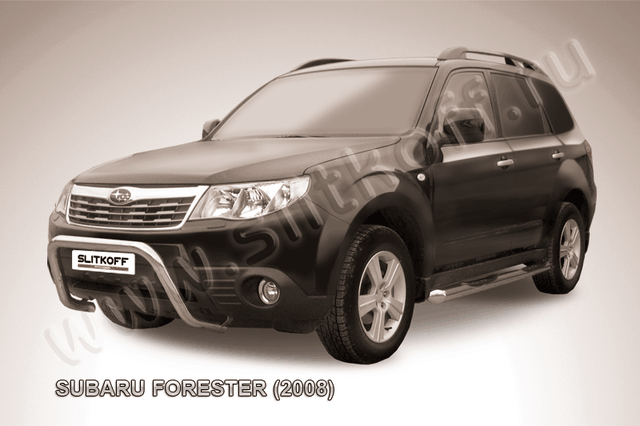 Кенгурятник Slitkoff d57 низкий рама для Subaru Forester III 2008-2012. Артикул SF006